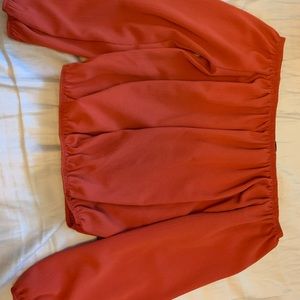 strapless beautiful orangey top